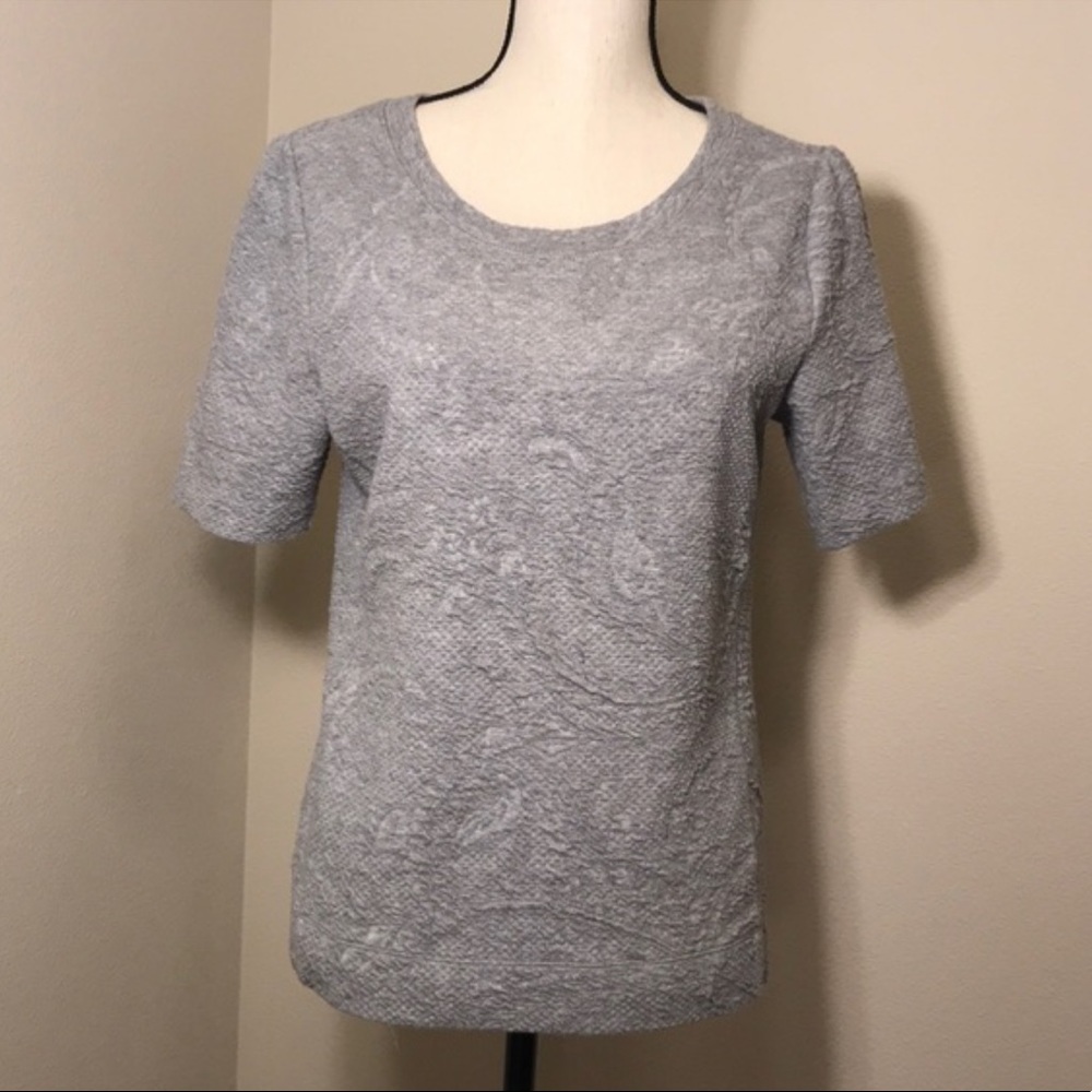 Loft Short Sleeve Tunic Print Ruched M